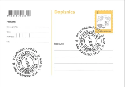 POGODBENA POŠTA 4263 BOHINJSKA BELA